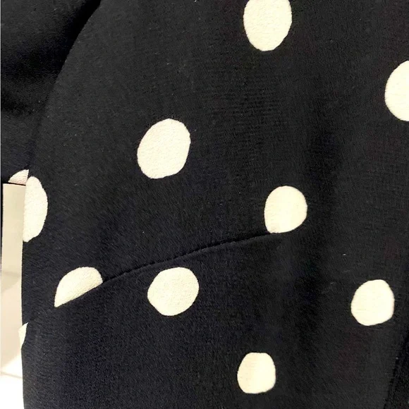 Talbots Black White Polka Dot Ruffled Plus Size Short Sleeved Midi Dress 16 - Picture 5 of 10